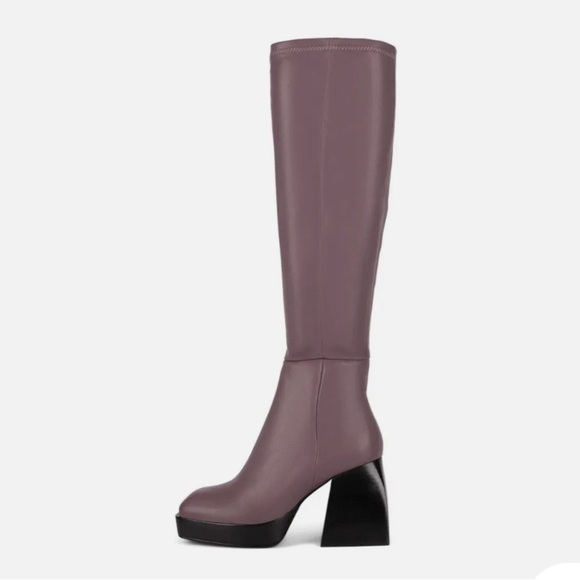 Jeffrey Campbell DAUPHIN Platform Knee-high Heel Boots NEW IN BOX - Violet - Picture 2 of 14